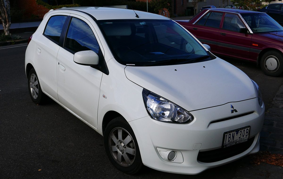 Mitsubishi Mirage — example of a Economy class rental car